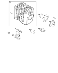 Part Location Diagram of 597586 Briggs and Stratton Gasket, Exhaust